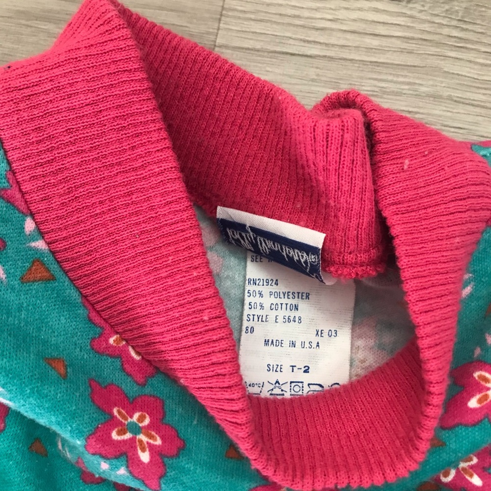 Vintage Polly Flinders Toddler Clothing Set, Pink and Turquoise Size T-2 - Picture 5 of 11